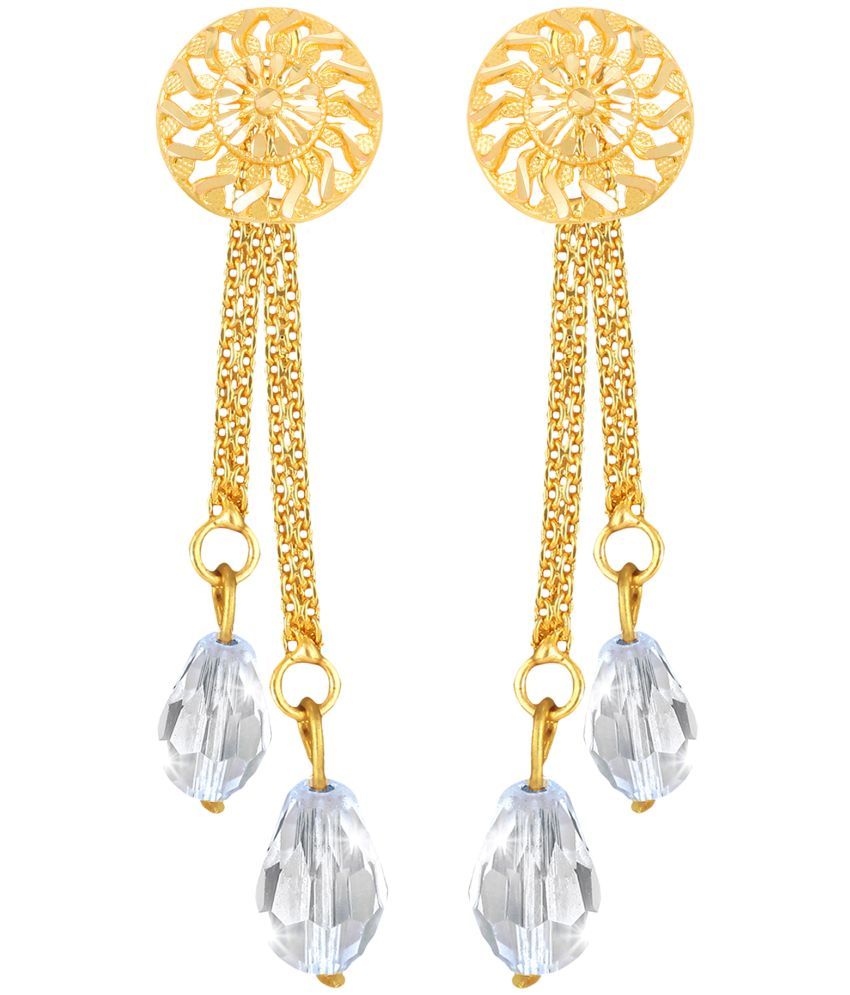     			Vighnaharta Golden Drop Earrings ( Pack of 1 )