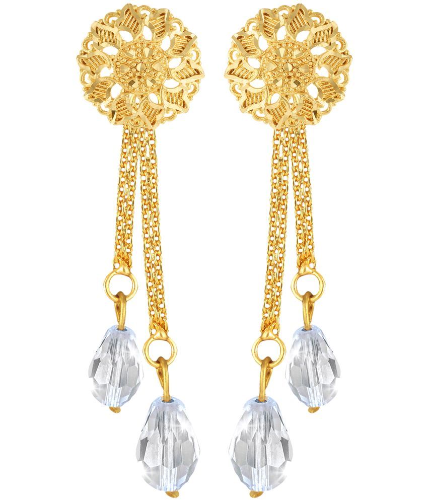     			Vighnaharta Golden Drop Earrings ( Pack of 1 )