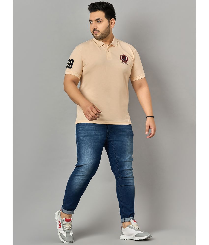     			zigo Cotton Blend Regular Fit Solid Half Sleeves Men's Polo T Shirt - Beige ( Pack of 1 )