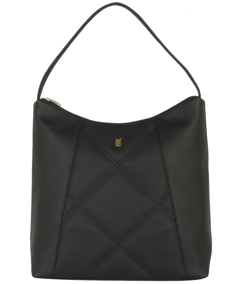     			Baggit Black PU Hobo Bag