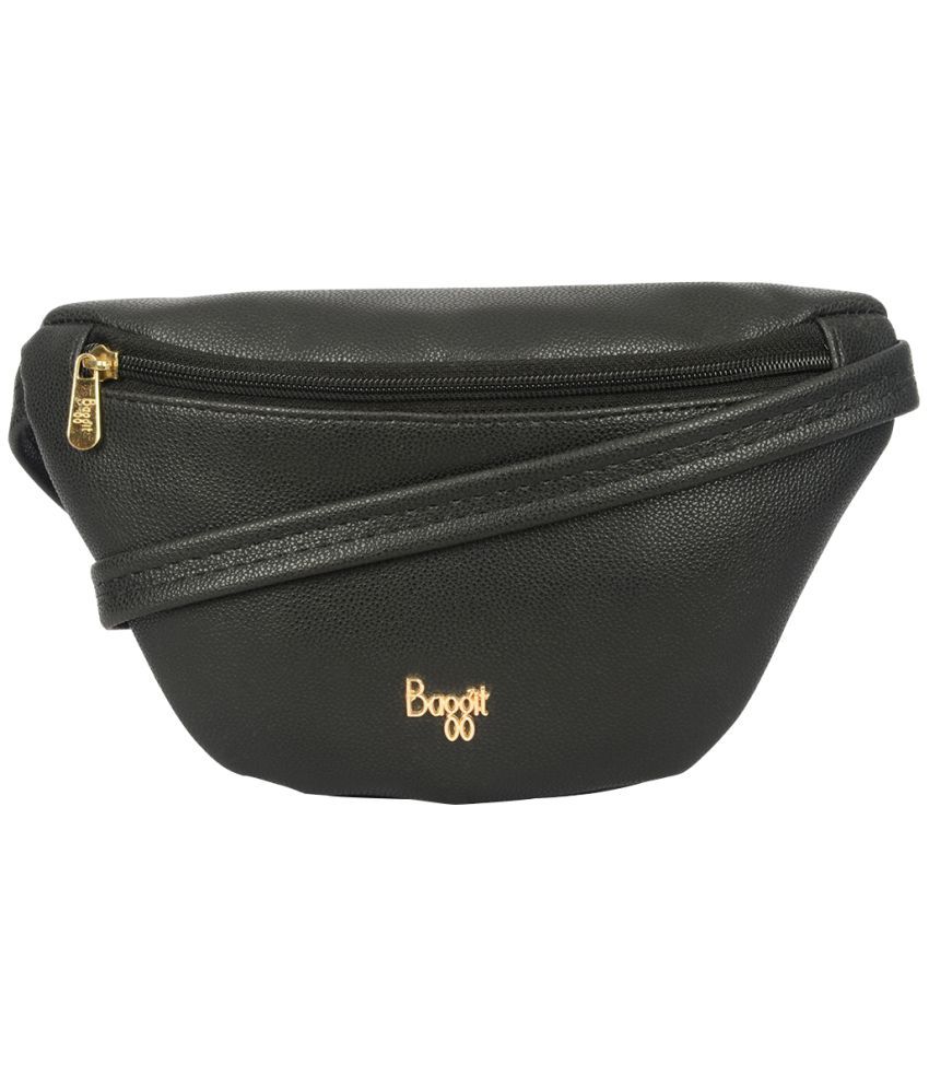     			Baggit Black PU Sling Bag