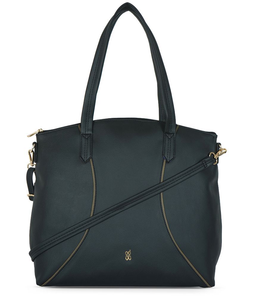     			Baggit Black PU Tote Bag