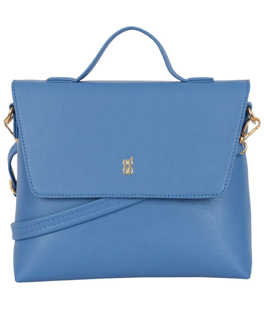     			Baggit Blue PU Tote Bag