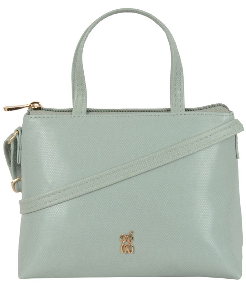     			Baggit Green PU Satchel Bag