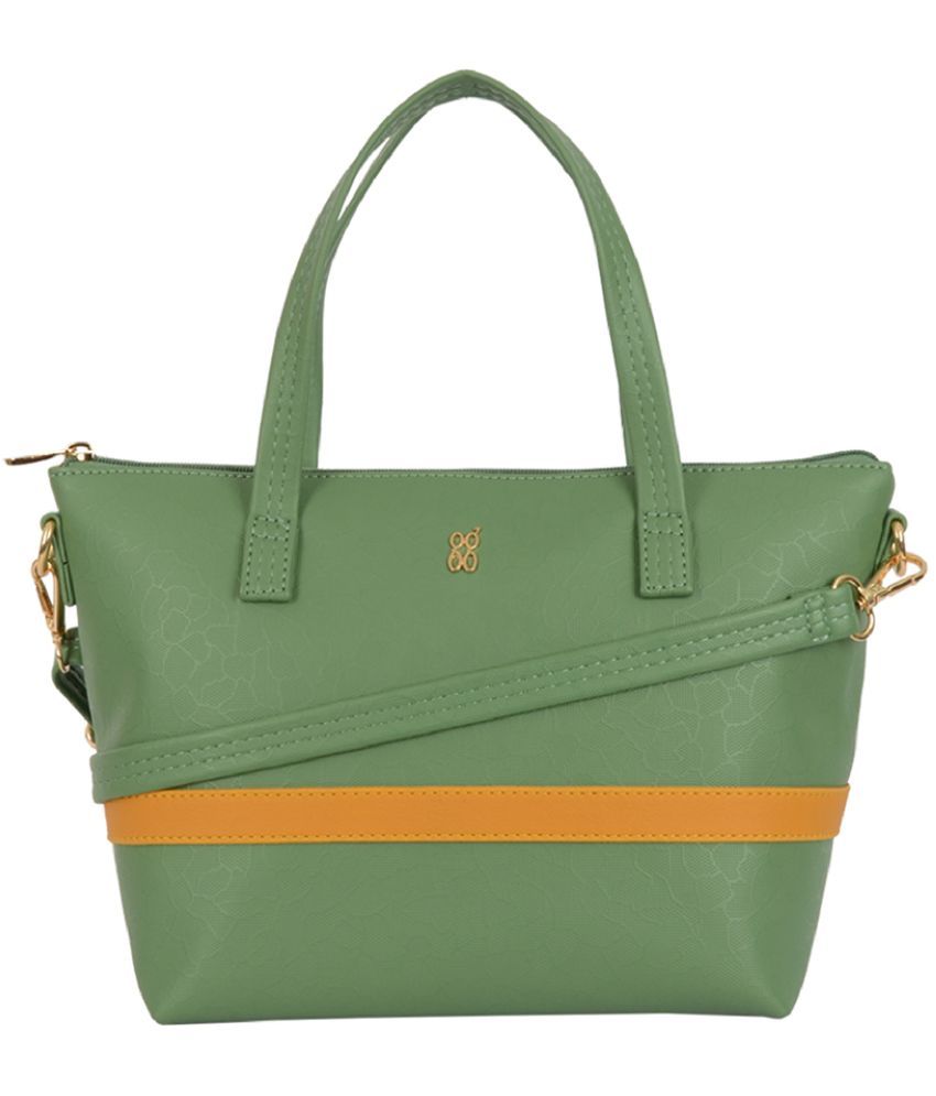     			Baggit Green PU Tote Bag