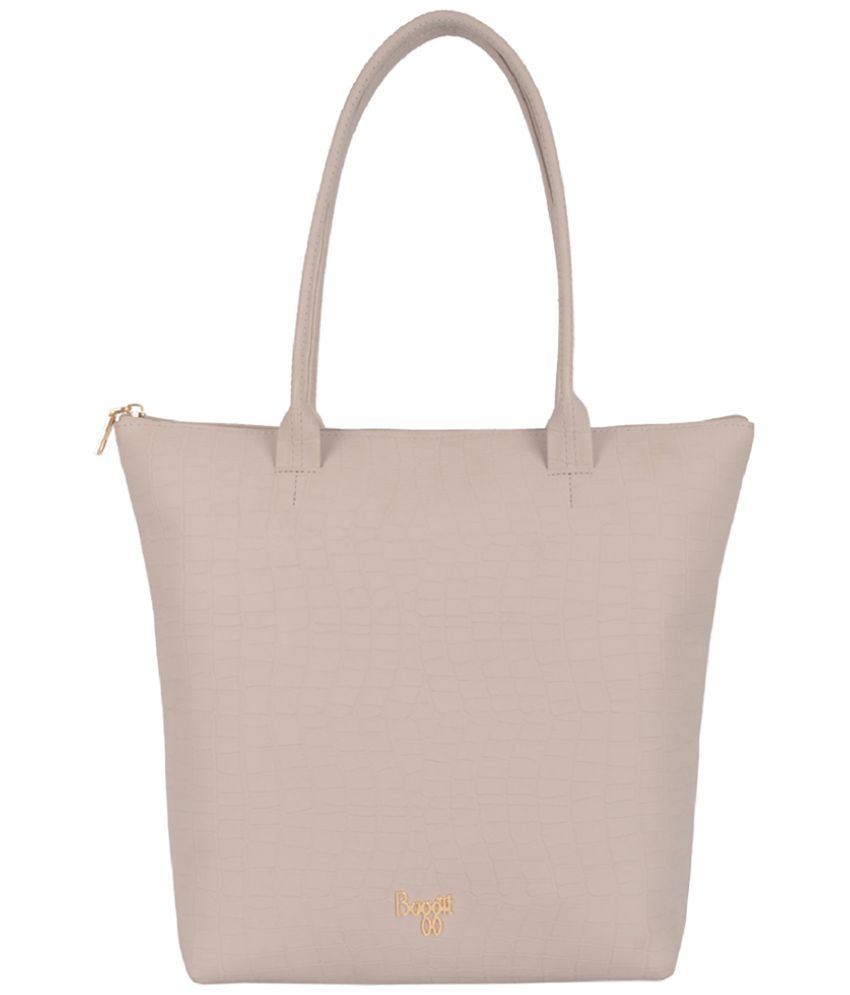     			Baggit Grey Melange PU Tote Bag