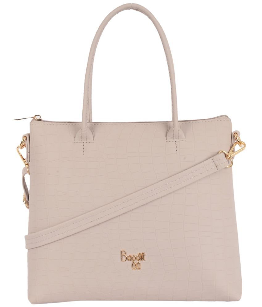     			Baggit Grey Melange PU Tote Bag