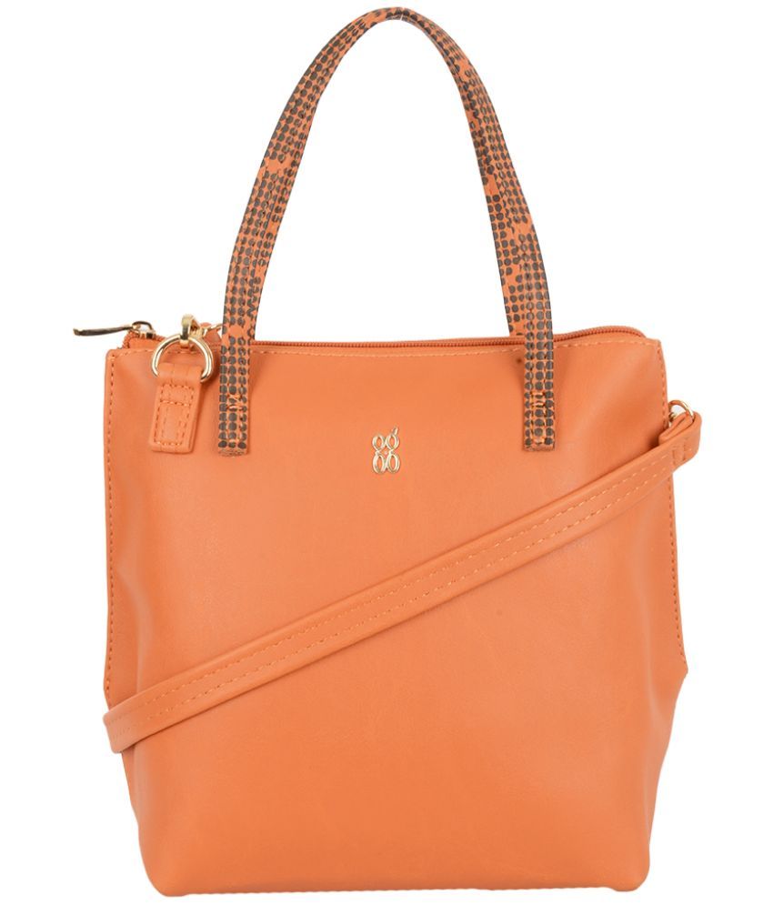     			Baggit Orange PU Tote Bag