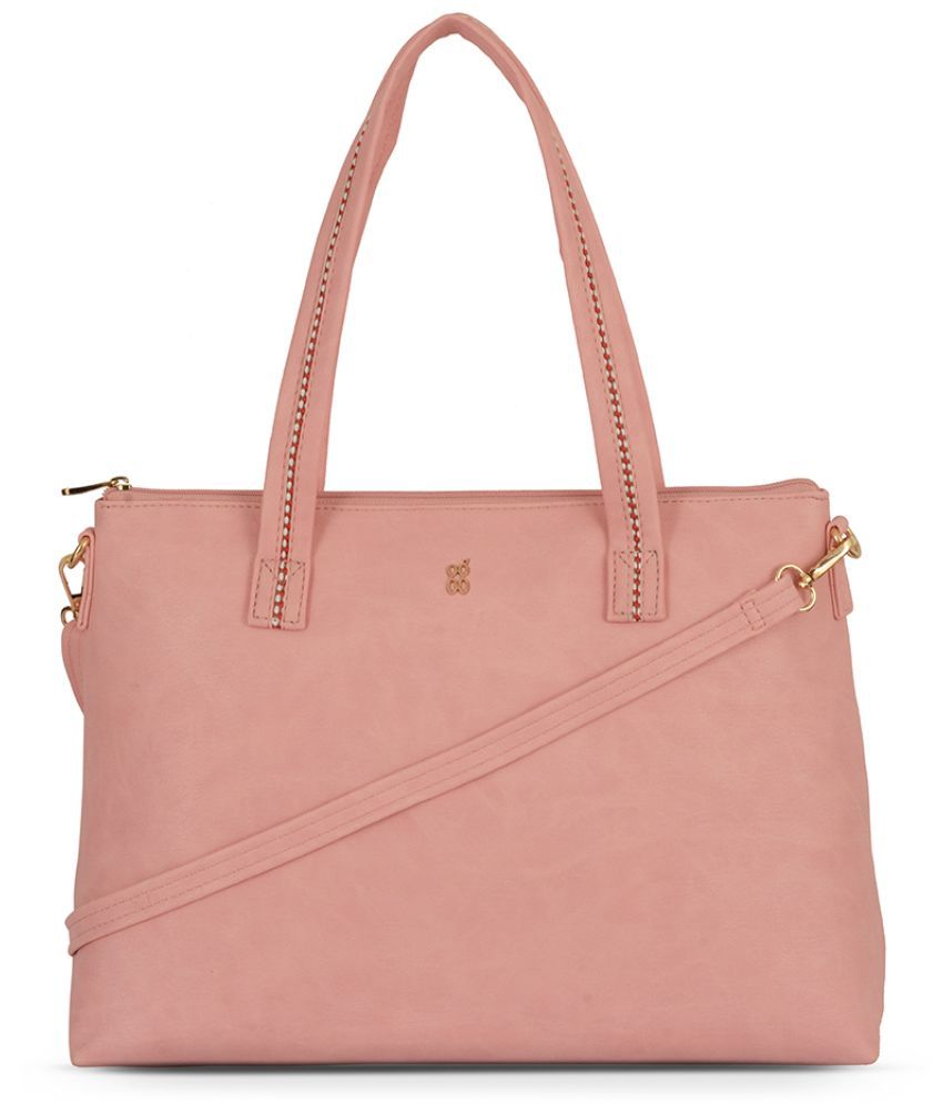     			Baggit Pink PU Satchel Bag