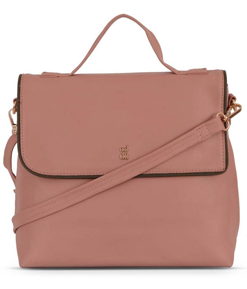     			Baggit Pink PU Satchel Bag