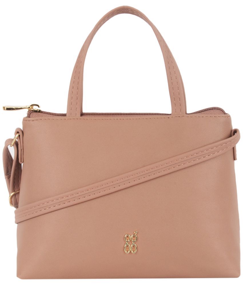     			Baggit Pink PU Satchel Bag