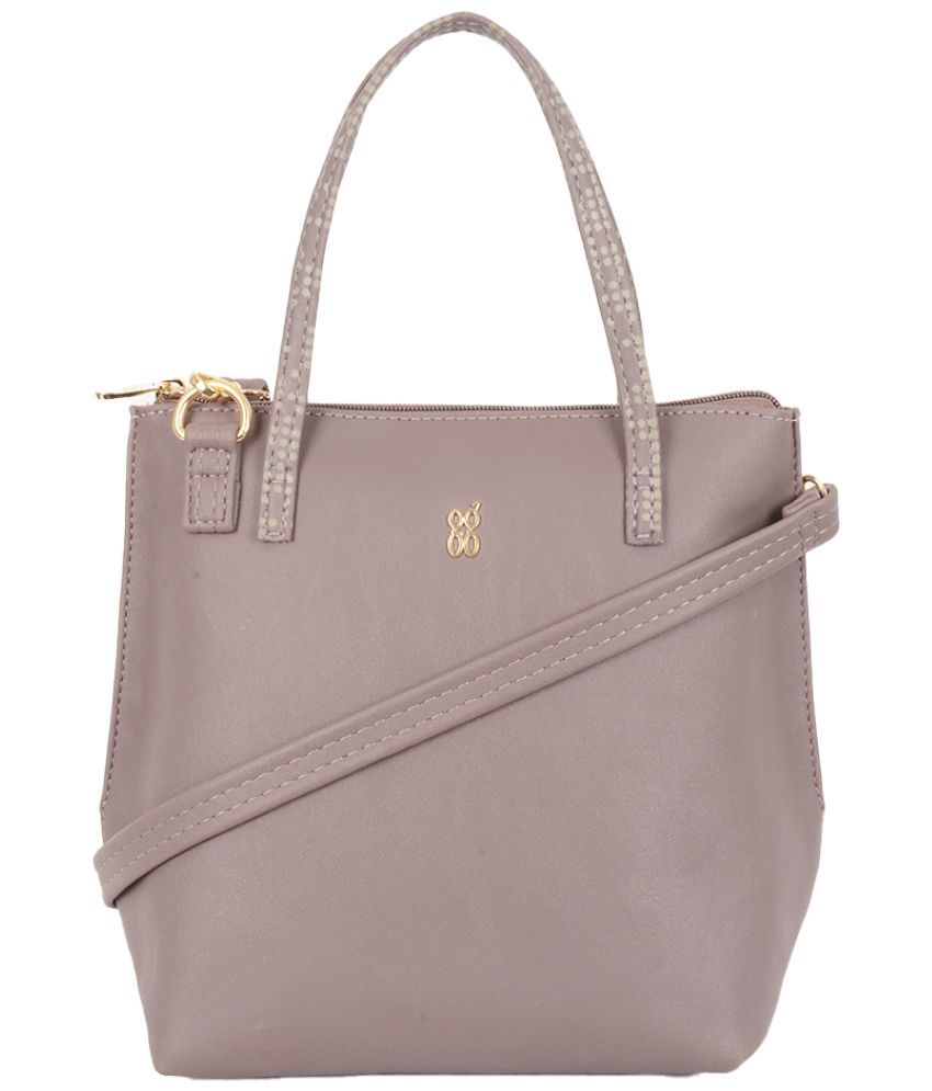     			Baggit Purple PU Tote Bag