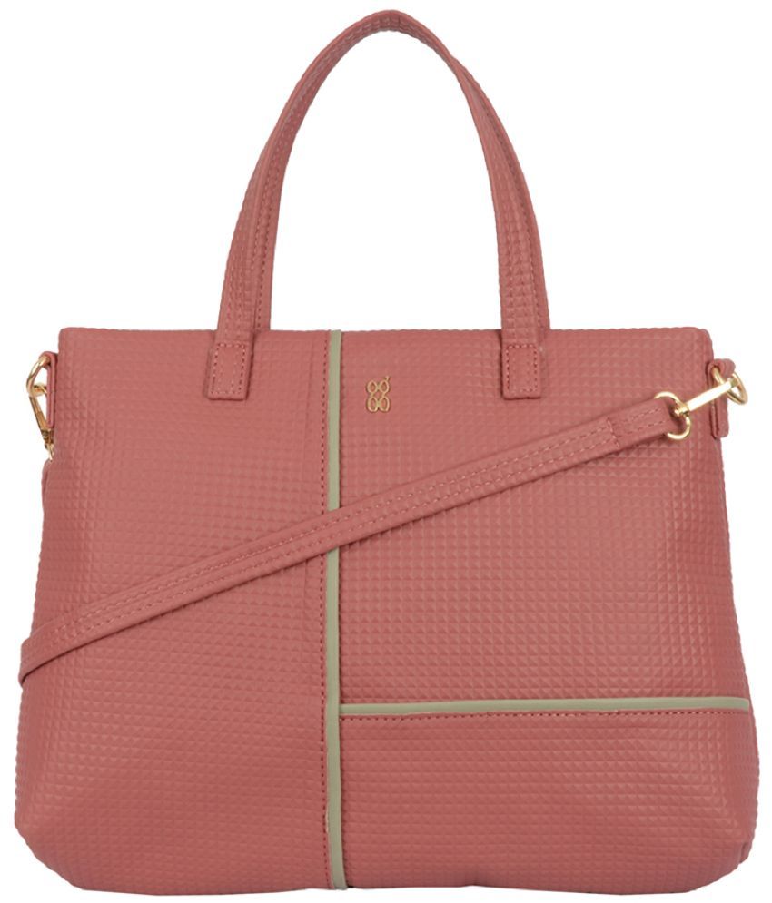     			Baggit Red PU Tote Bag