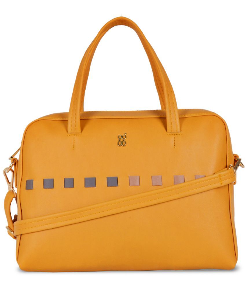     			Baggit Yellow PU Tote Bag