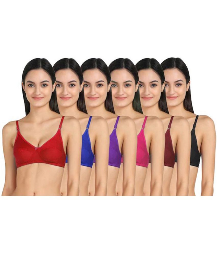     			Kiran Enterprises Pack of 6 Cotton Women's Everyday Bra ( Multicolor )