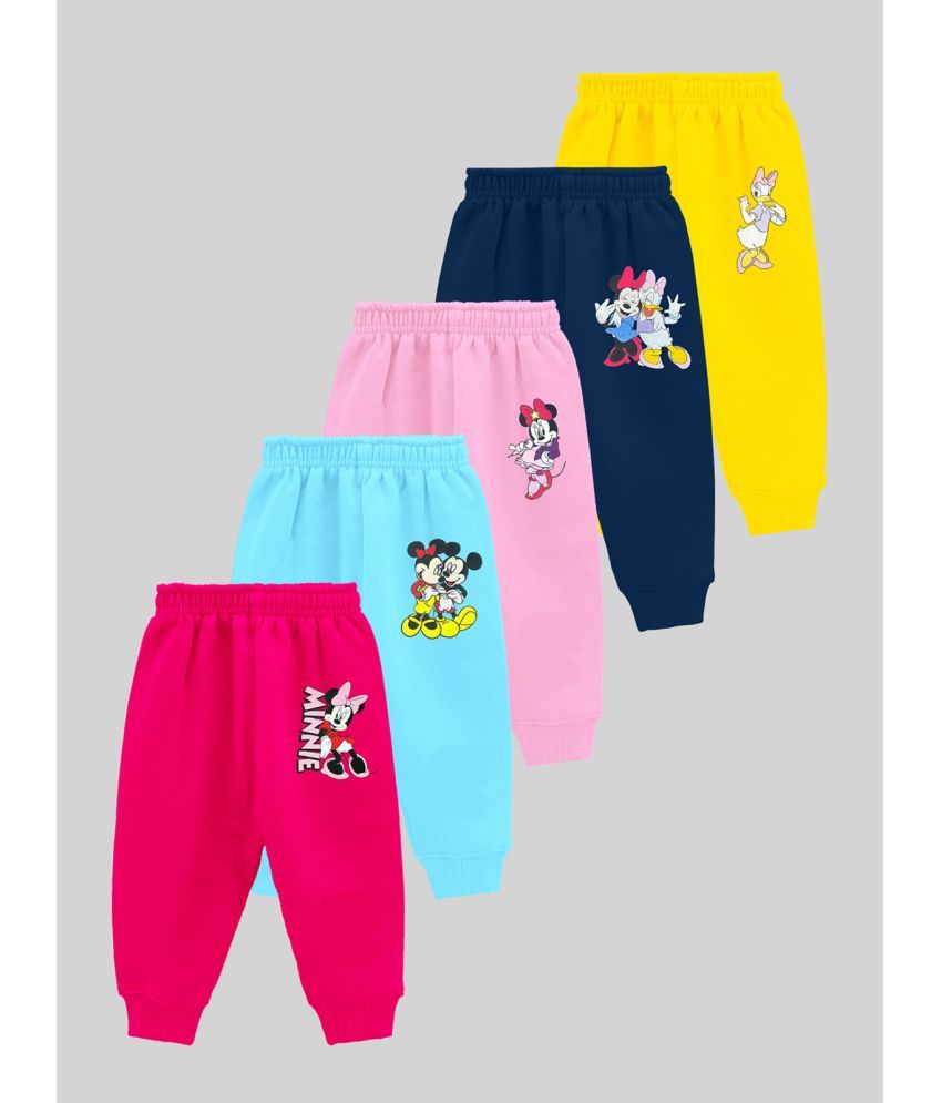     			Kuchipoo Multicolor Cotton Blend Trackpant For Baby Girl ( Pack of 5 )