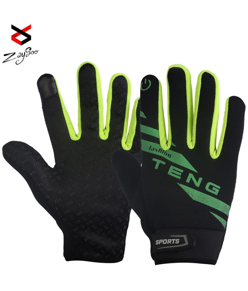     			ZAYSOO Green Nylon Men's Biker Gloves ( Pack of 1 )