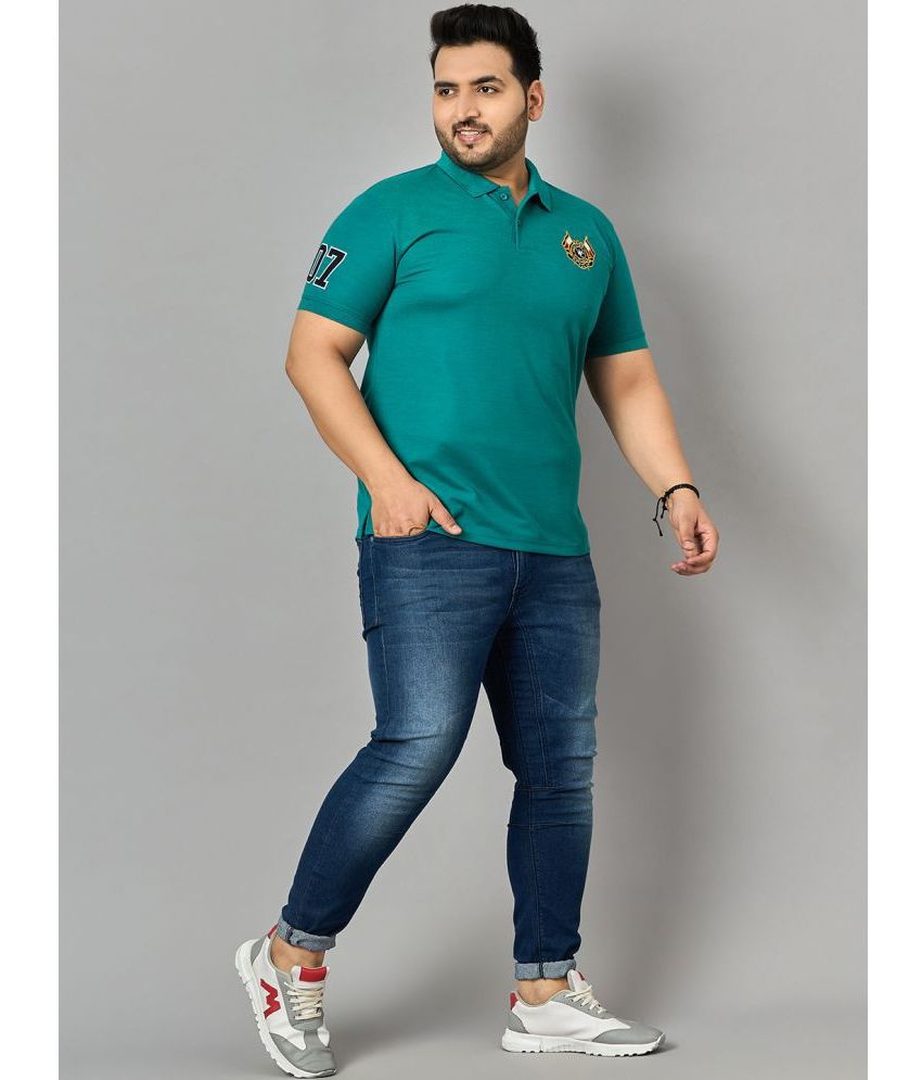     			zigo Cotton Blend Regular Fit Solid Half Sleeves Men's Polo T Shirt - Green ( Pack of 1 )