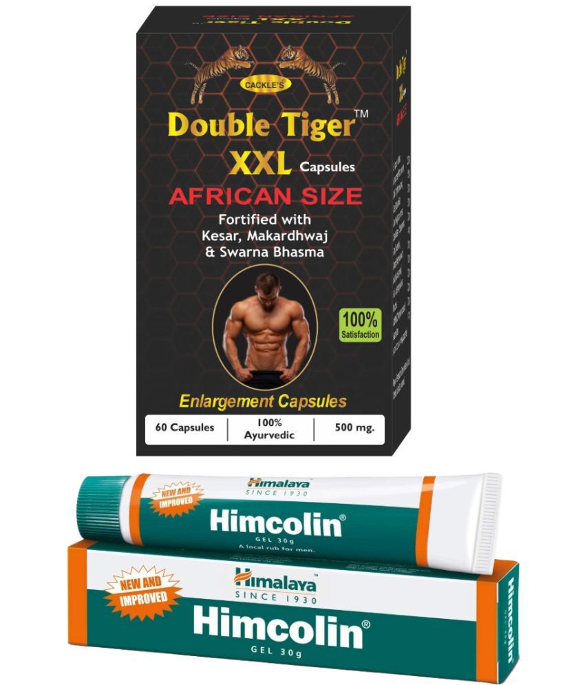     			Ayurvedic Double Tiger XXL African Size Capsule 60no.s  &  Himcolin Gel 30gm Only Use For Men