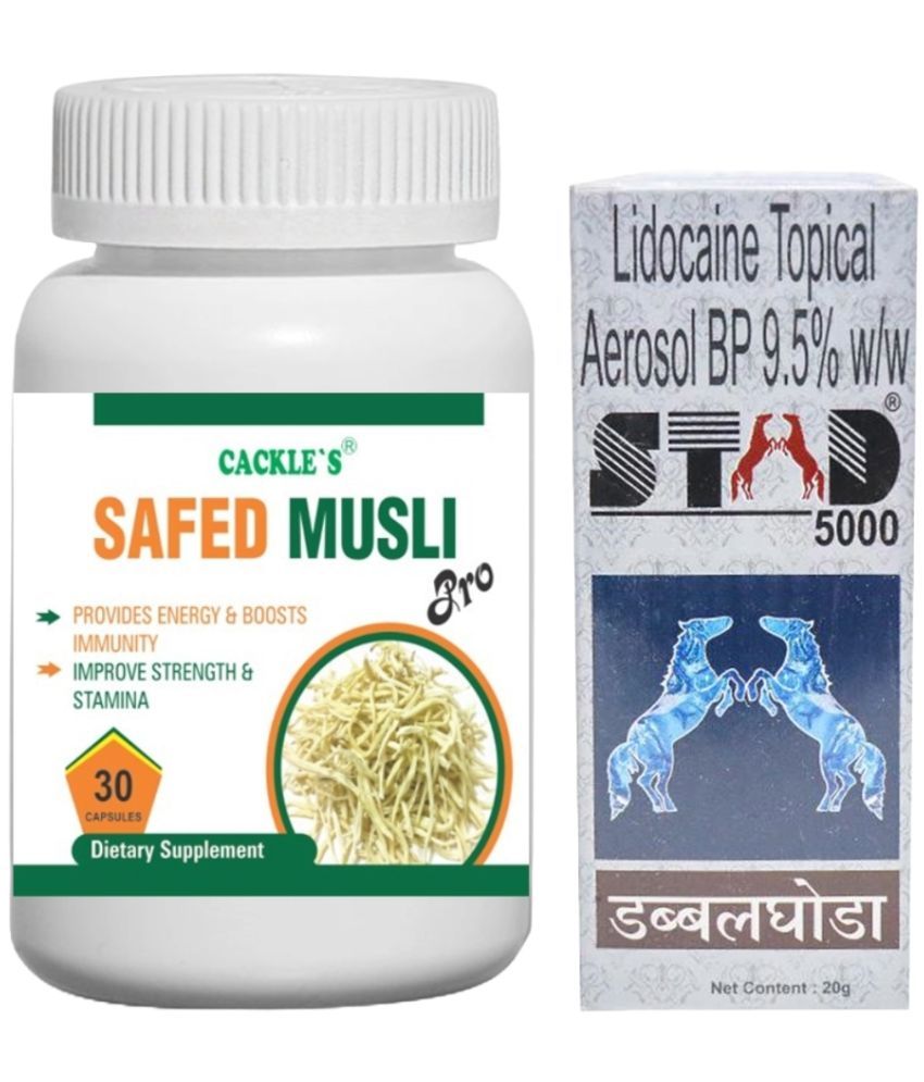     			Ayurveidc Safed Musli Capsule 30no.s & Stad 5000 Spray 20g Only Use For Men