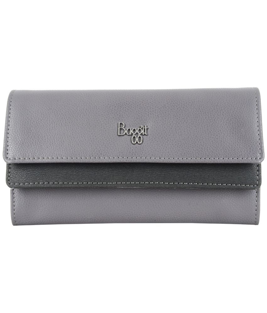     			Baggit PU Gray Women's Three fold Wallet ( Pack of 1 )