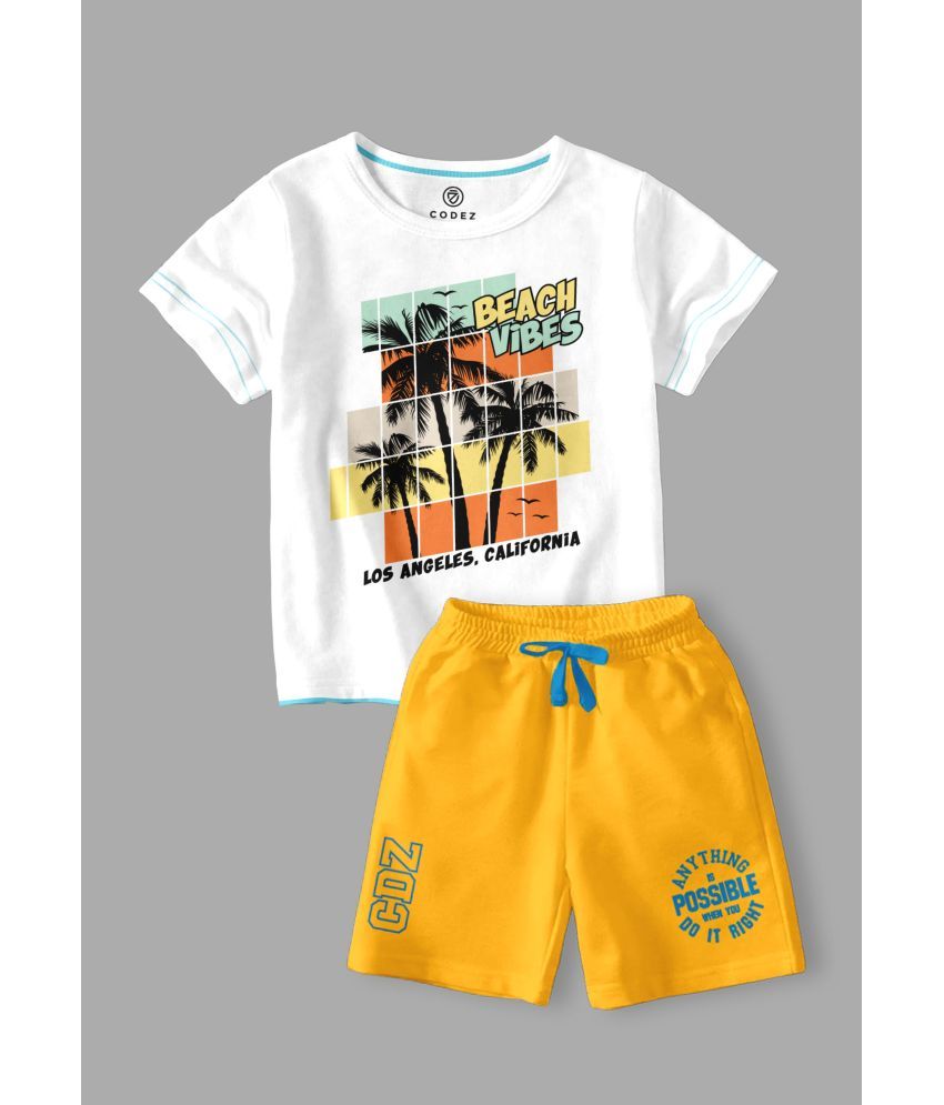     			CODEZ Pack of 2 Boys Cotton Blend T-Shirt & Shorts ( Multicolor )