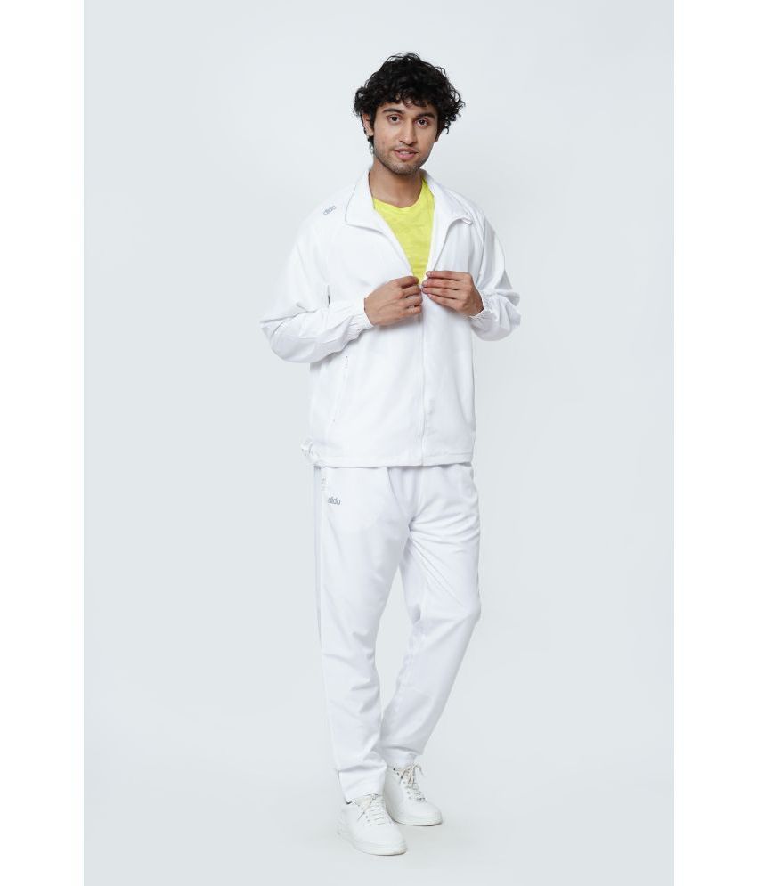     			Dida Sportswear White Polyester Regular Fit Solid Men's Sports Tracksuit ( Pack of 1 )