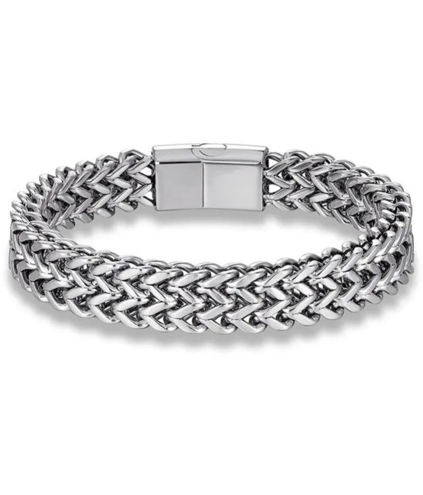     			FASHION FRILL Silver Bracelet ( Pack of 1 )