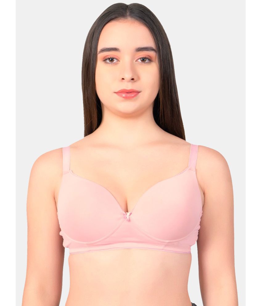     			LACYLUXE Peach Nylon Lightly Padded Women's Everyday Bra ( Pack of 1 )