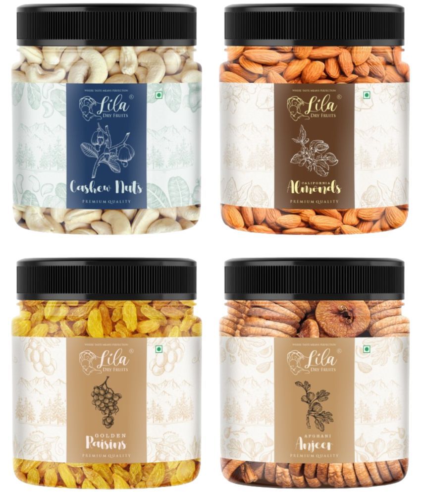     			Lila Dry Fruits Combo (250gx4) Jar pack Premium Dry Fruits Cashews, Almonds, Figs, Raisins