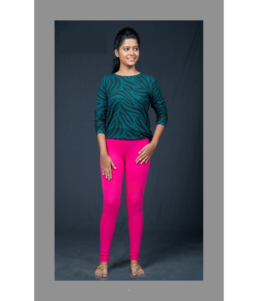     			SRRISOW - Fluorescent Pink Cotton Women's Leggings ( Pack of 1 )