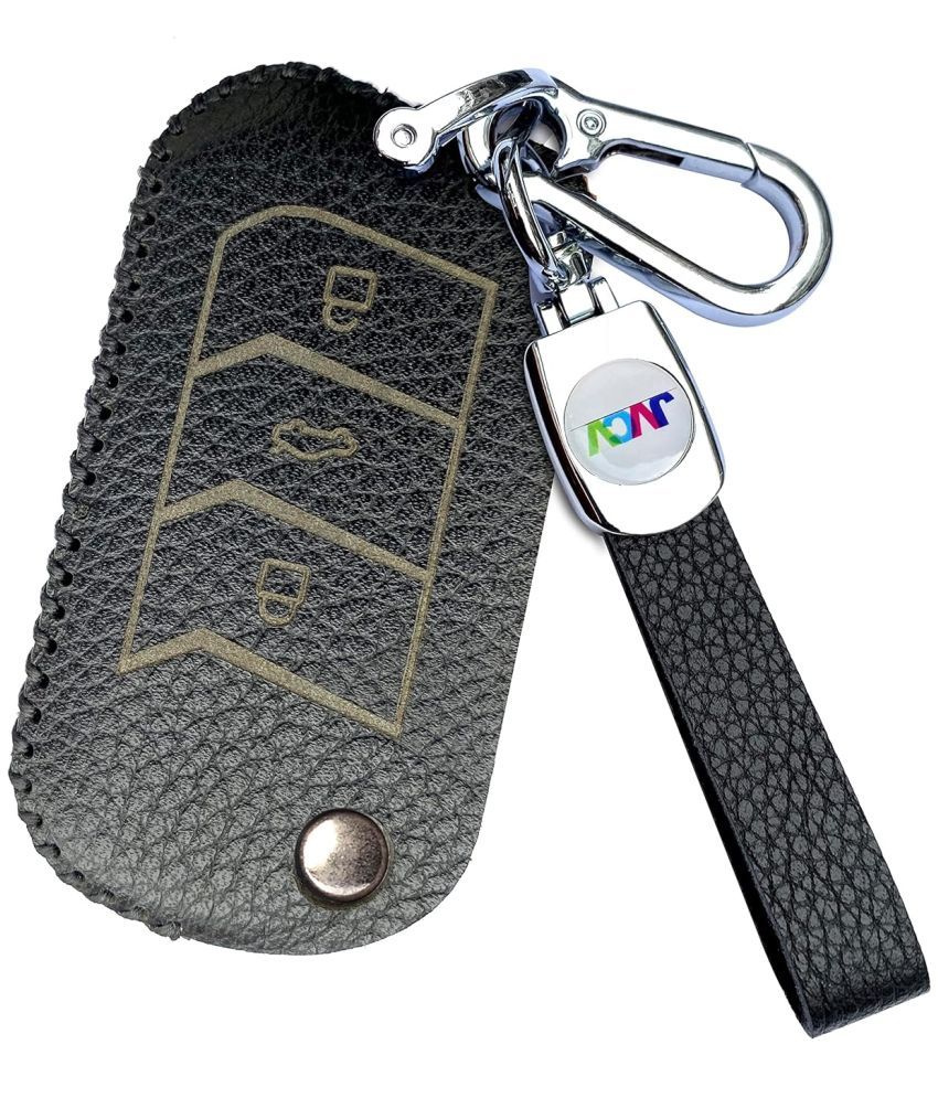     			Soft Handmade Lychee Pattern Leather Key Cover Compatible with Mahindra XUV 700, Thar, Marazzo, Bolero, Scorpio, Scorpio N, XUV 300, TUV300 Plus and XUV 400 EV 3 Button flip Key