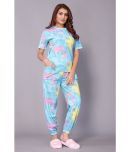 NightBlue Multicolor Crepe Women's Nightwear Nightsuit Sets ( Pack of 1 )