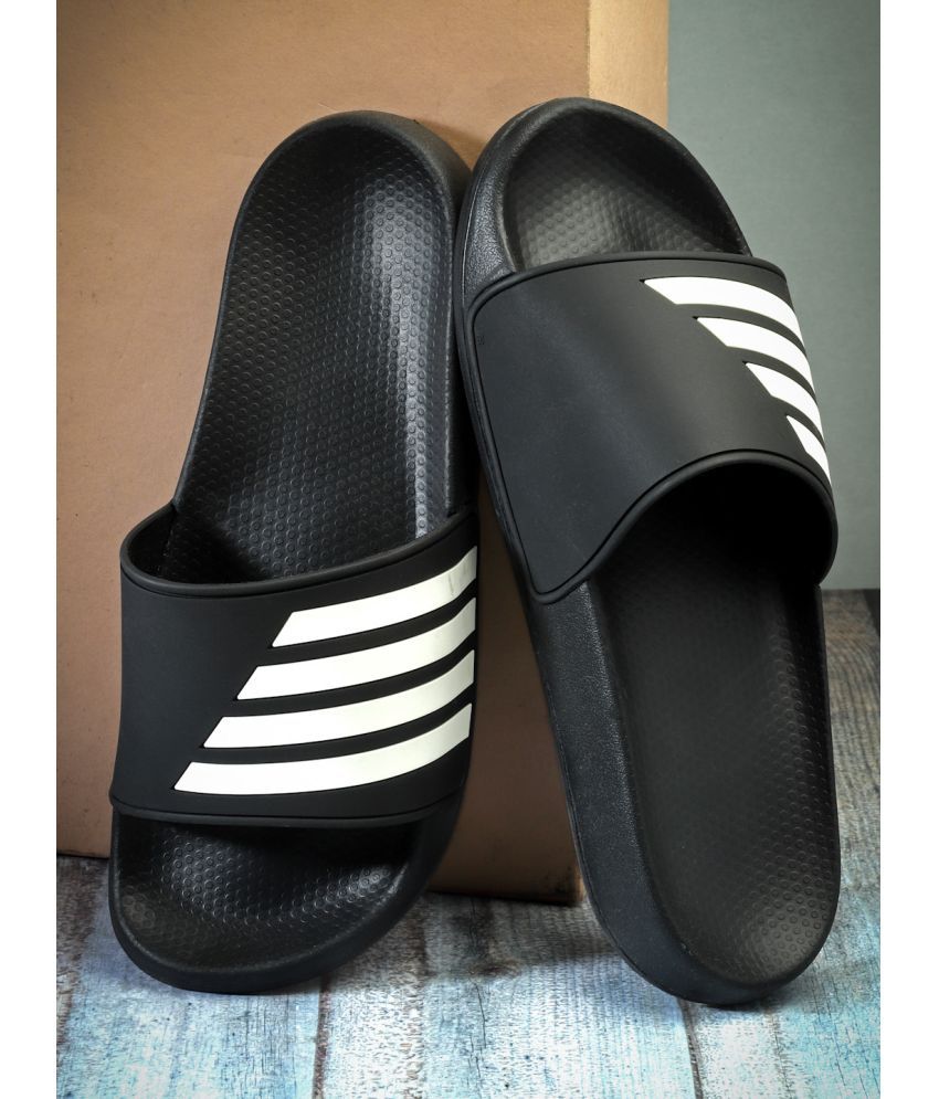     			Action Black Men's Slide Flip Flop