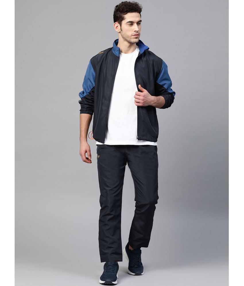     			Dida Sportswear Navy Polyester Regular Fit Colorblock Men's Sports Tracksuit ( Pack of 1 )