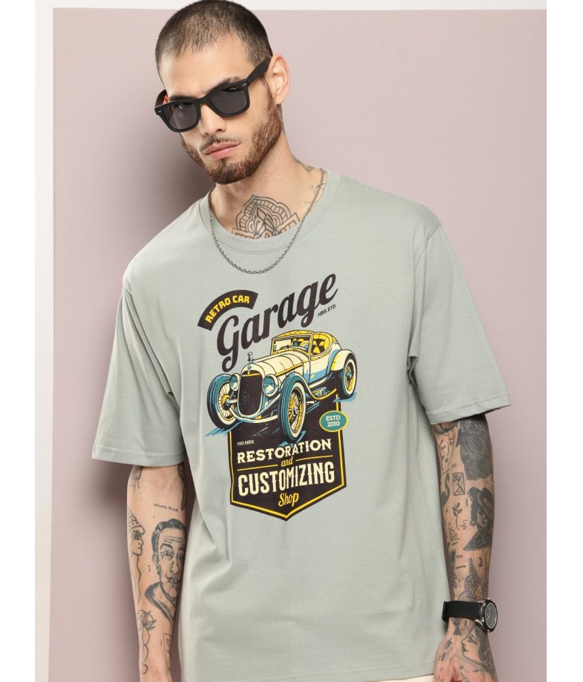     			Dillinger Cotton Oversized Fit Printed Half Sleeves Men's T-Shirt - Grey ( Pack of 1 )