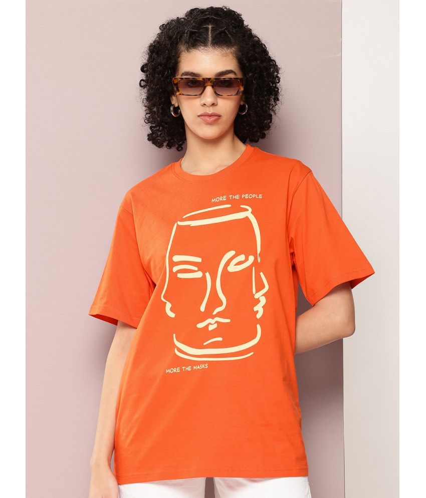    			Dillinger Orange Cotton Loose Fit Women's T-Shirt ( Pack of 1 )