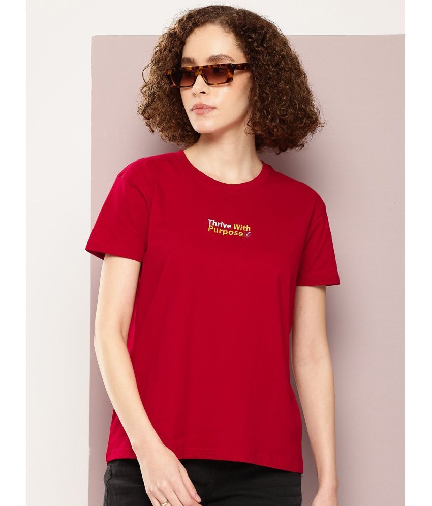     			Dillinger Red Cotton Loose Fit Women's T-Shirt ( Pack of 1 )