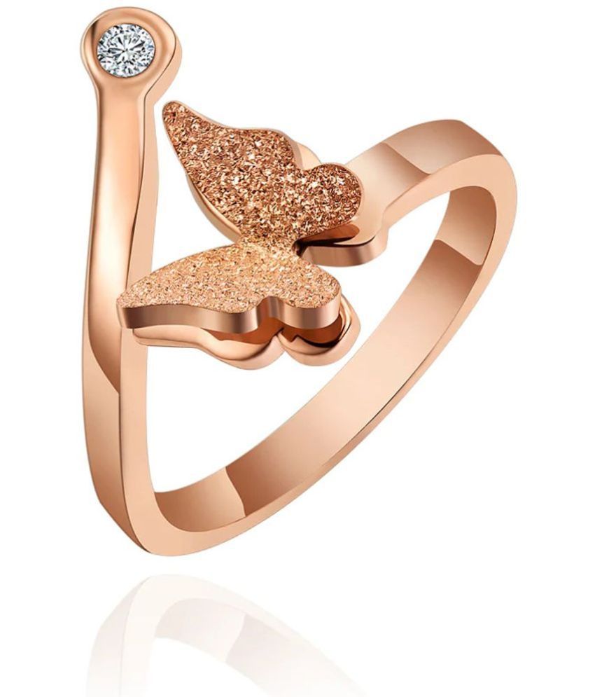     			FASHION FRILL Rose Gold Rings ( Pack of 1 )