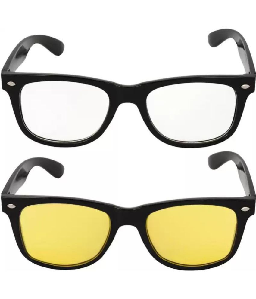     			Funk Black Square Sunglasses ( Pack of 2 )