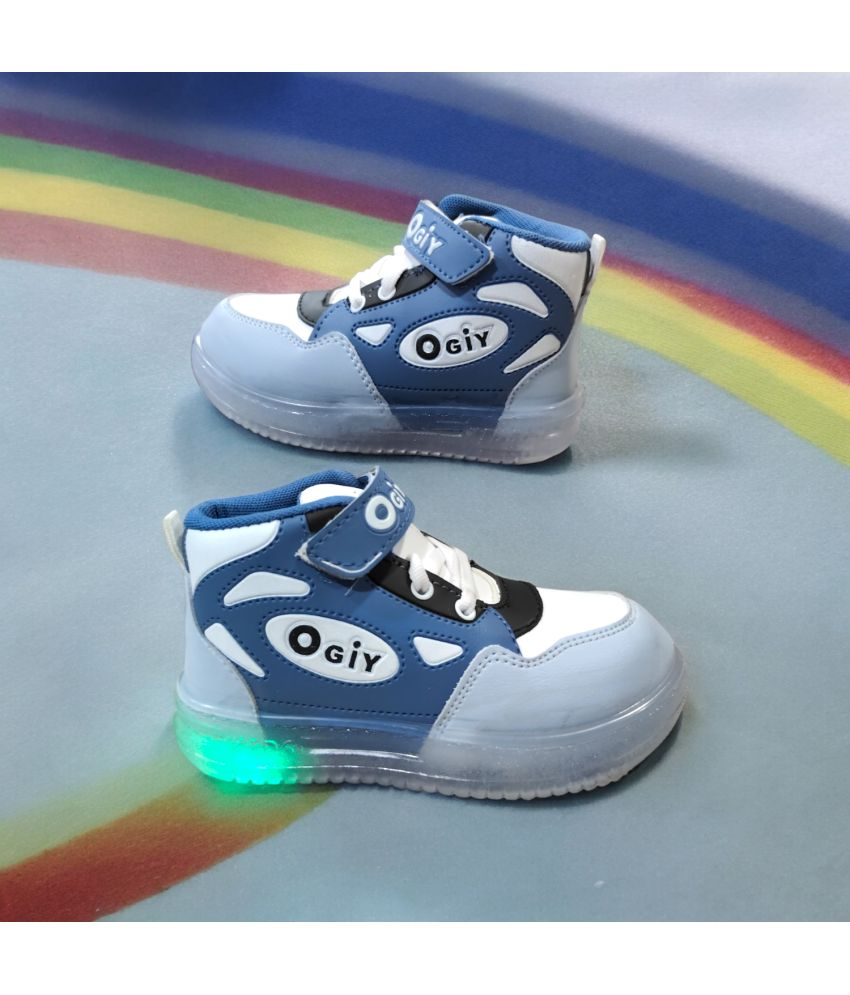     			GLOBIN - Light Blue Boy's LED Shoes ( 1 Pair )