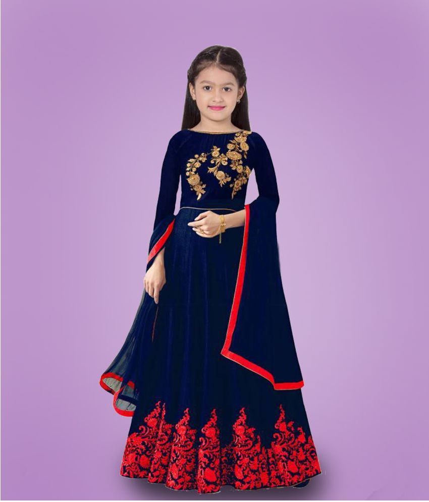     			kedar fab Red Silk Girls Gown ( Pack of 1 )