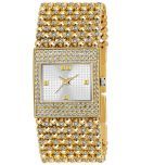 Viser Gold Metal Analog Womens Watch