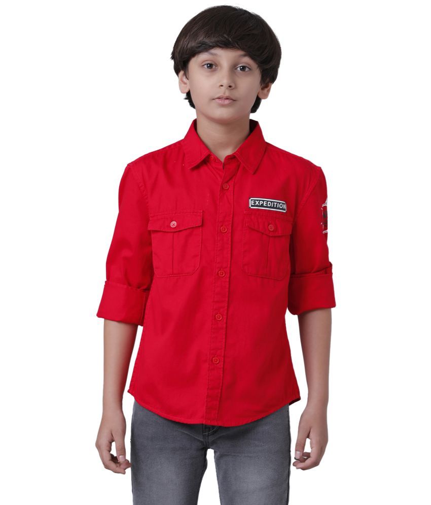     			Under Fourteen Only Single 100% Cotton Full Sleeves Shirt ( Red )