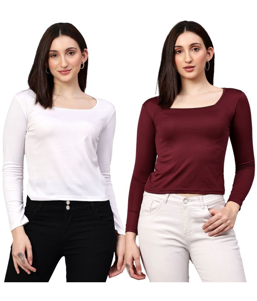     			Diaz Multi Color Cotton Blend Women's Regular Top ( Pack of 2 )