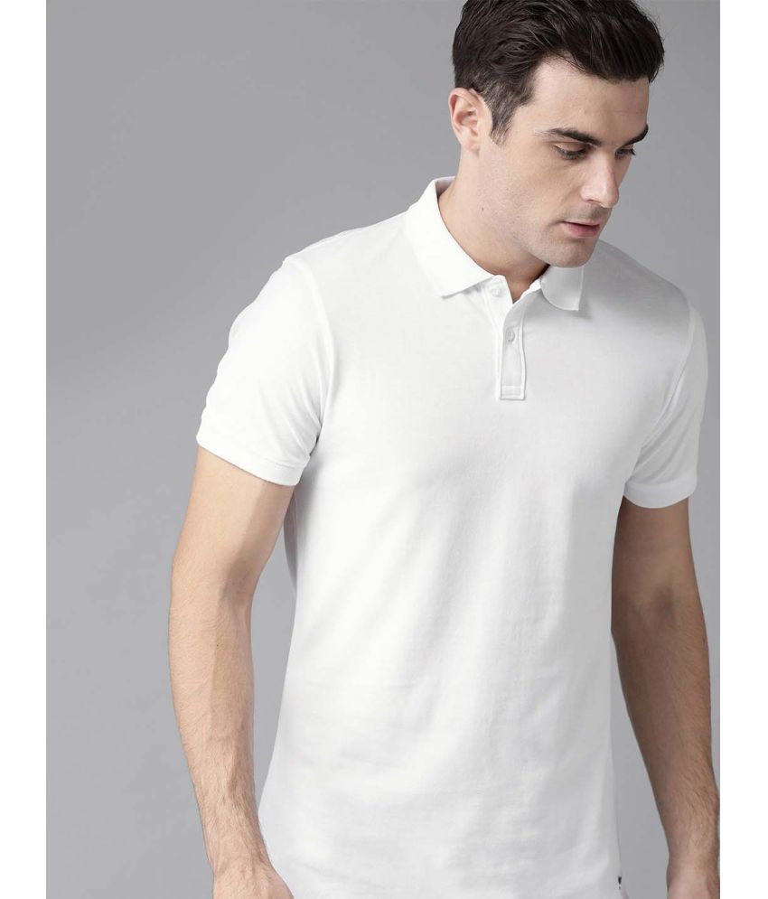     			Organic Chics Cotton Regular Fit Solid Half Sleeves Men's Polo T Shirt - White ( Pack of 1 )