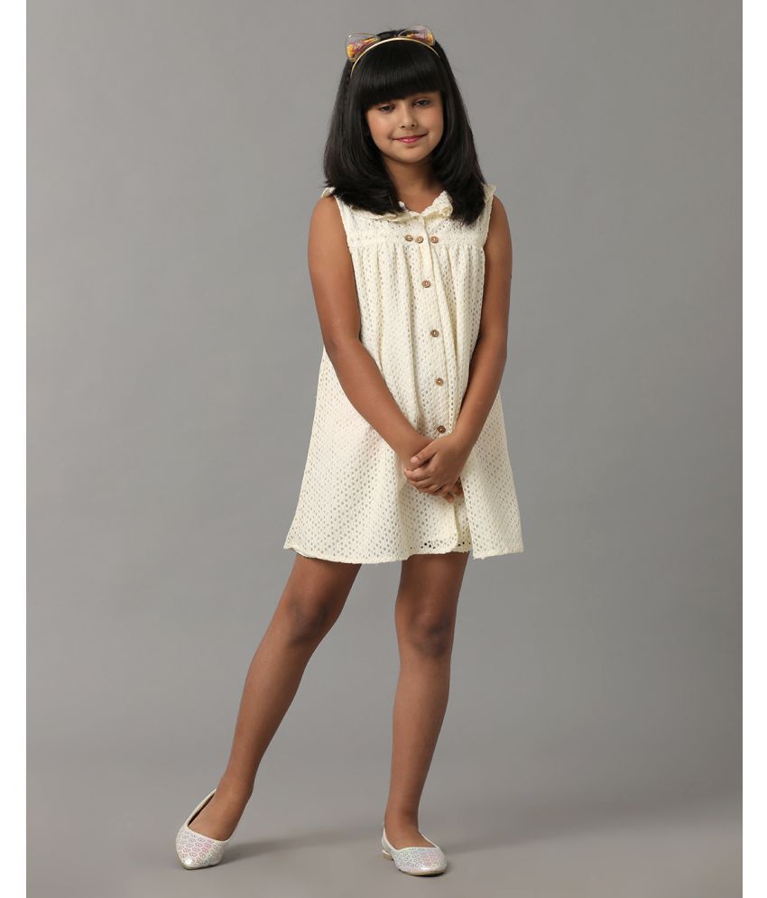     			Under Fourteen Only Cream Polyester Girls A-line Dress ( Pack of 1 )