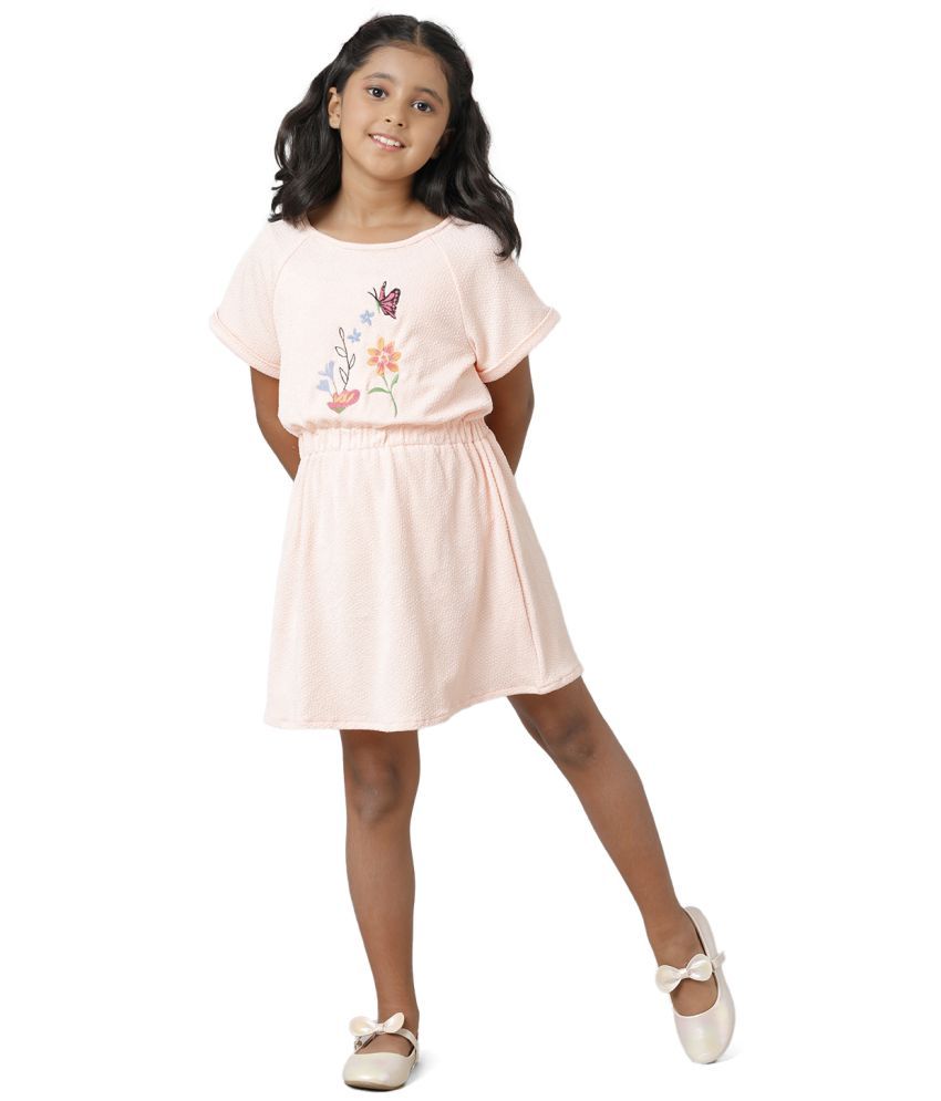     			Under Fourteen Only Pink Polyester Girls Asymmetric Dress ( Pack of 1 )