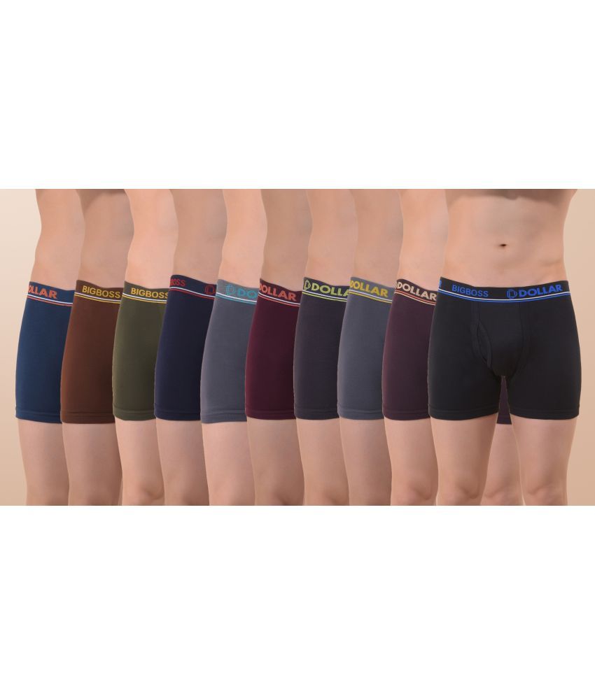     			Pack of 10 Dollar Bigboss Multicolor Interlock SCD Cotton Blend Men's Trunks