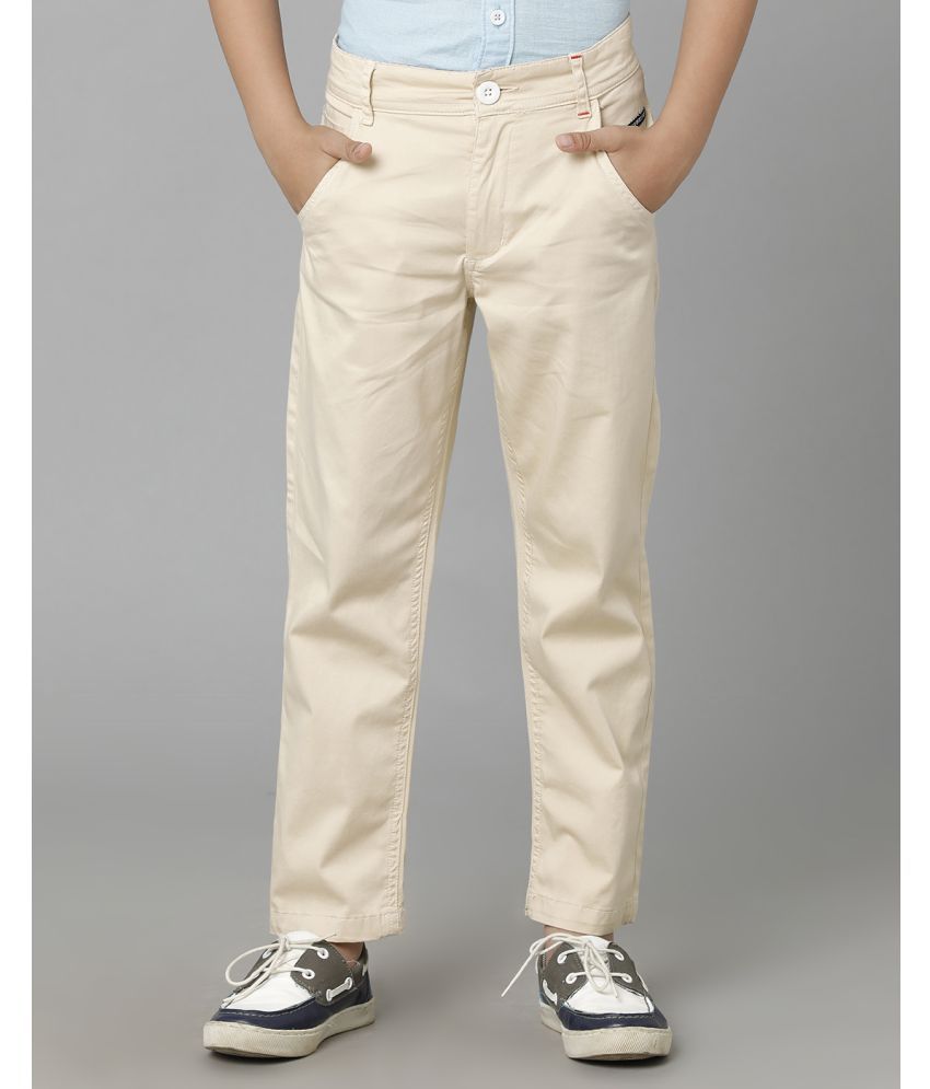     			Under Fourteen Only - Beige Cotton Boys Trousers ( Pack of 1 )